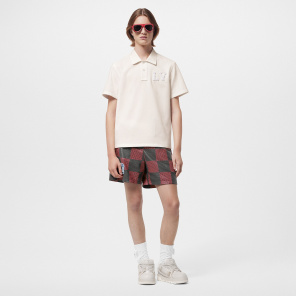 Louis Vuitton Leather Intarsia Damier Rugby Shorts